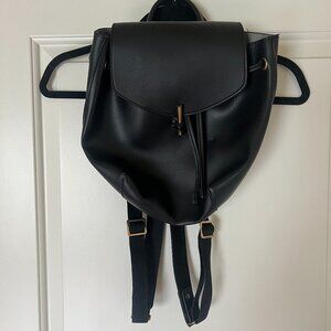 Topshop Mini Black Leather Backpack